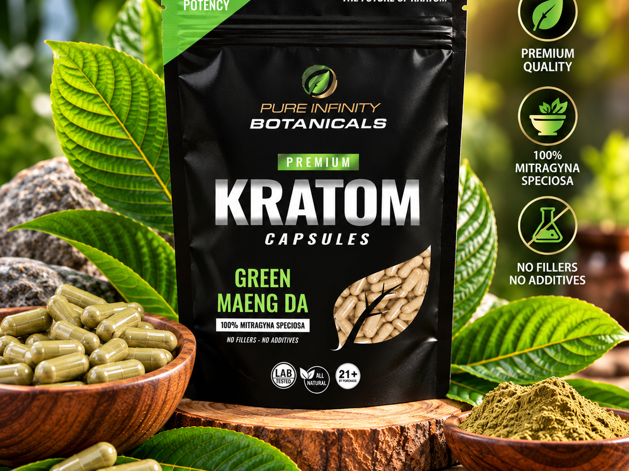 Green Maeng Da kratom capsules