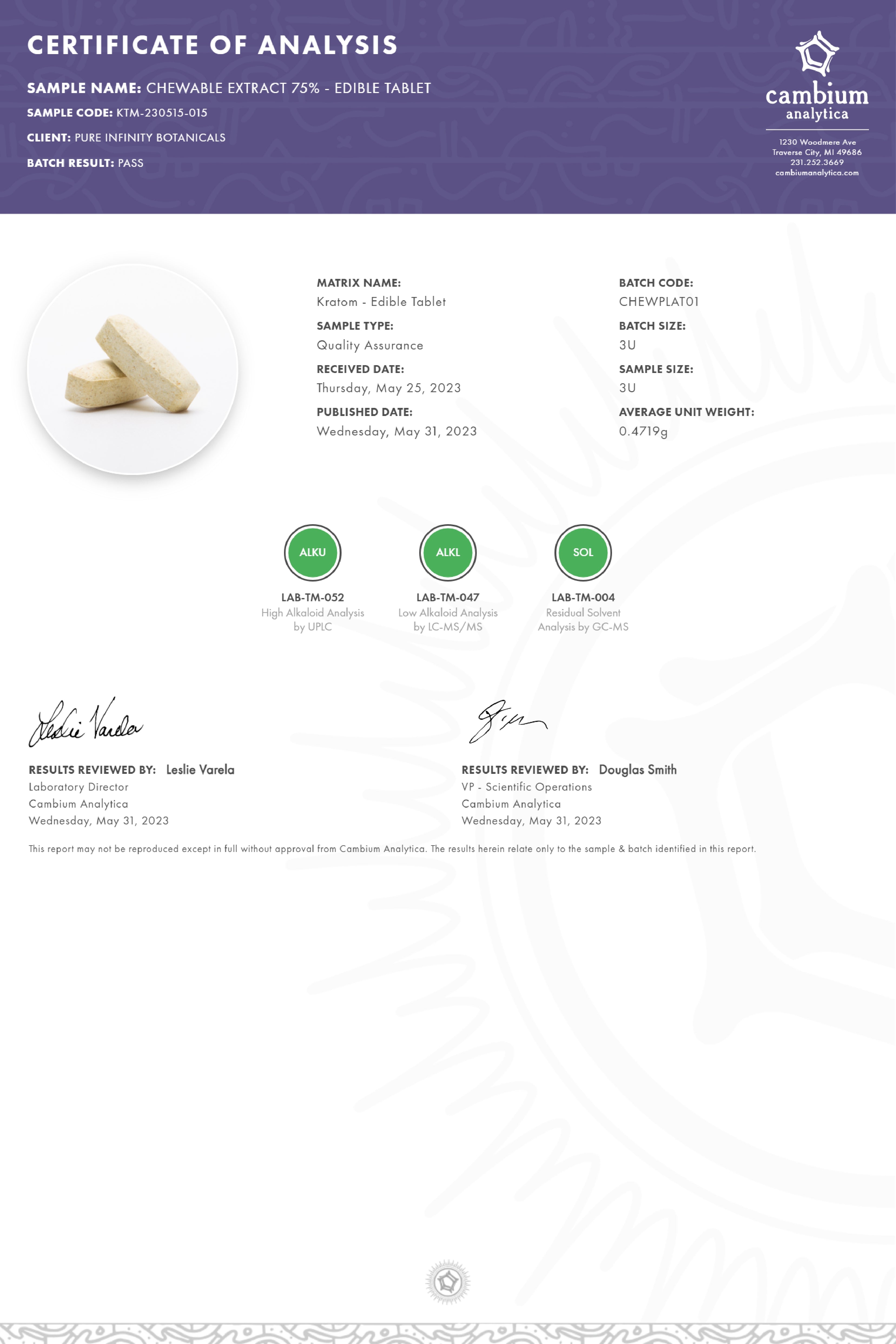 PIB Chewable 75% Platinum 3CT Jar-Single